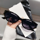 欧美小框gm复古猫眼偏光墨镜太阳镜女近视可配度数高级感防紫外线