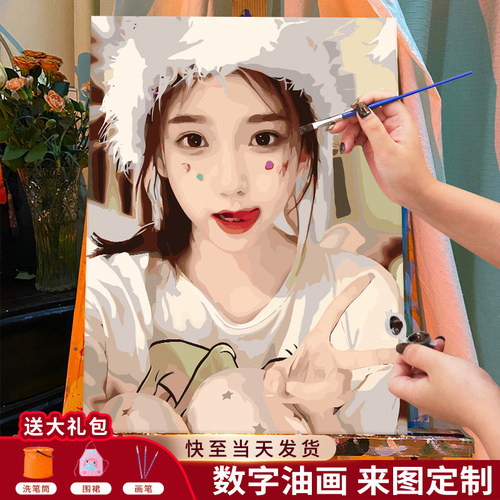 人物定制diy数字油画生日礼物