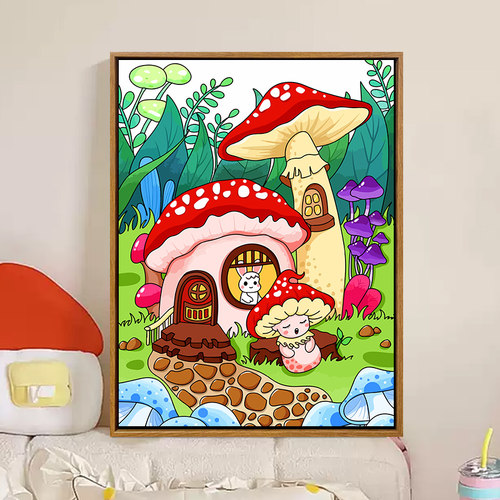 可爱卡通儿童简单数字油画diy