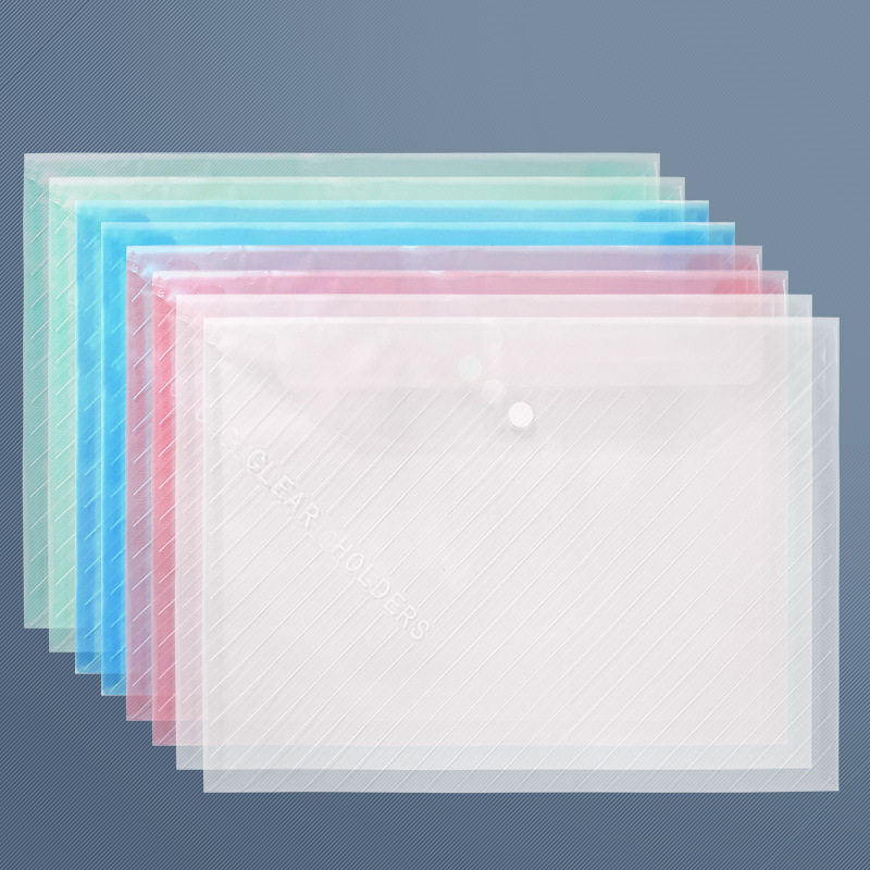 工厂发货A4文件袋收纳袋档案资料袋白色加厚纽扣袋试卷袋透明彩色