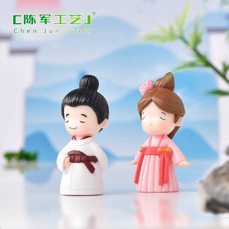 公仔古装情侣中国风创意婚庆摆件