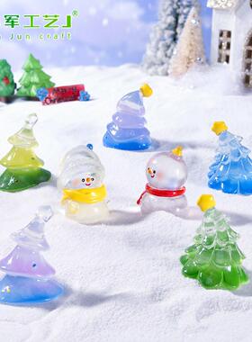 新款微景观创意可爱圣诞树小雪人
