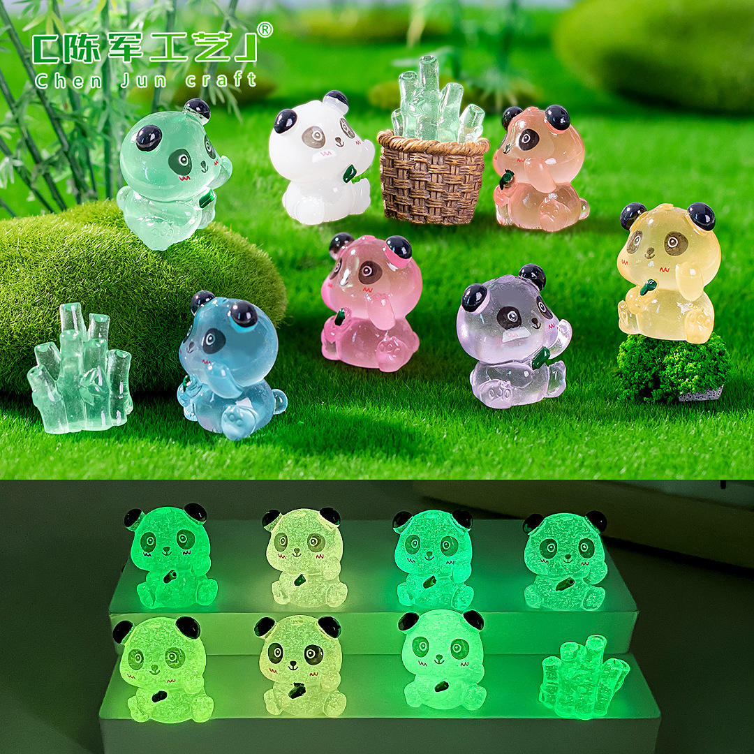 新款微景观夜光猫可爱动物公仔园图片