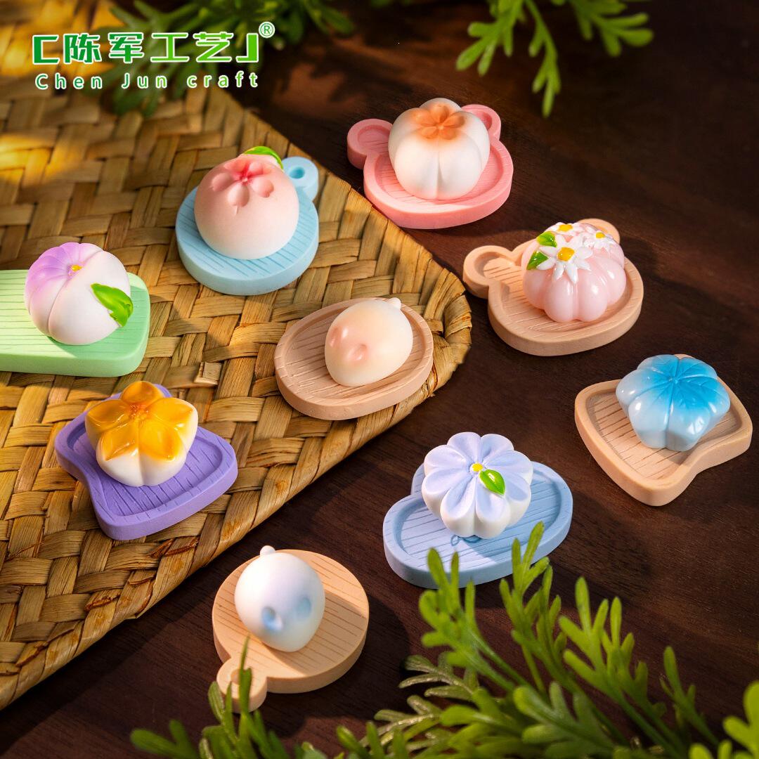 新款仿真微缩食玩和菓子饼花朵点心糕点装饰品配件迷你桌面小摆件