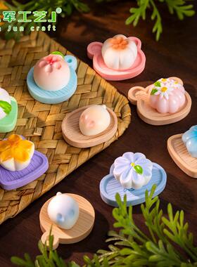 新款仿真微缩食玩和菓子饼花朵点