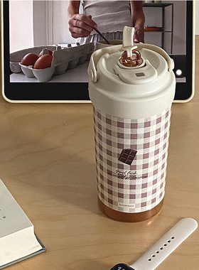 lelemonade保温吸管杯子大容量女ins小众设计高颜值便携陶瓷内胆