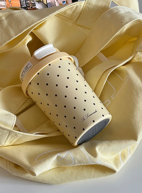 lelemonade保温杯316女高颜值小巧便携高级感复古波点双饮咖啡杯