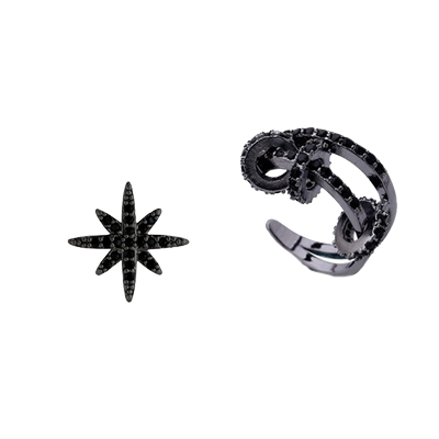 小众日韩风设计感黑色耳骨夹