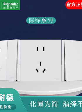 施耐德博绎USB快充开关插座面板