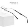FONEX (Hua Jing) kinh doanh siêu nhẹ nửa khung mắt nam có một số kính đã hoàn thành kính cận thị nam khung - Kính khung kính mát nam
