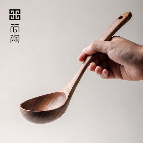 日式天然木质筷勺子套装耐高温