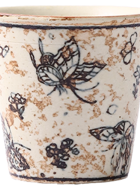简陶手绘青花家用咖啡杯