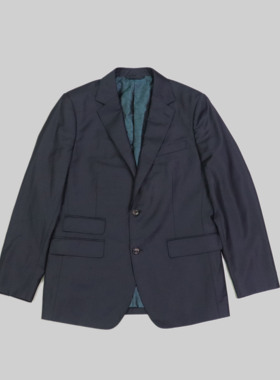 刁蛮公主 男士藏蓝色羊毛真丝混纺单排扣长袖西装E-2