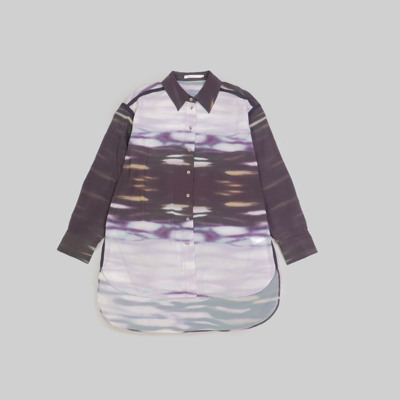 刁蛮公主 女士渲染印花长版衬衣E-3