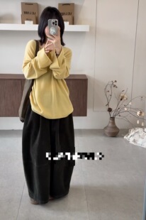 T恤女打底衫 Lott小粉楼秋新款 轻薄休闲100棉羊毛毛衣慵懒风大版