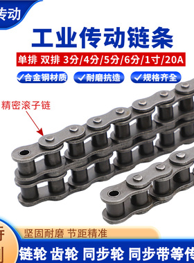 工业链条 传动滚子链单排双排3分06 4分08B 5分10A 6分12A 1寸16A
