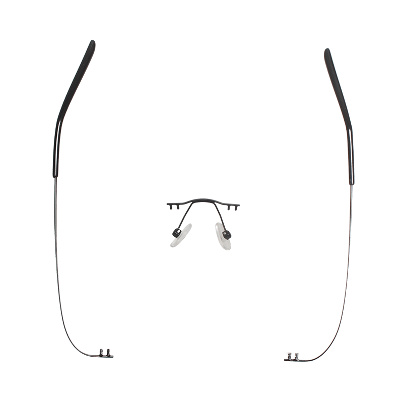 钻石切边无框眼镜腿一对双孔卡胶钉塞无螺丝眼睛框架腿脚维修配件