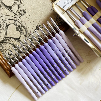 25年新品日本广岛tulip紫色钩针