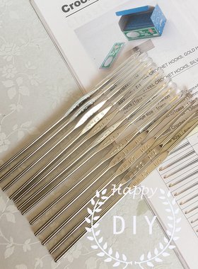 日本进口广岛TULIP（郁金香）无柄裸装钩针 直柄蕾丝钩针