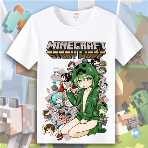 minecraft周边我的世界t恤苦力怕娘衣服短袖男女动漫游戏周边童装