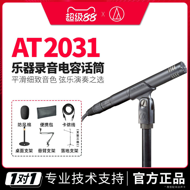 铁三角 AT2031小振膜电容麦钢琴提琴吉他弹唱人声乐器话筒麦克风