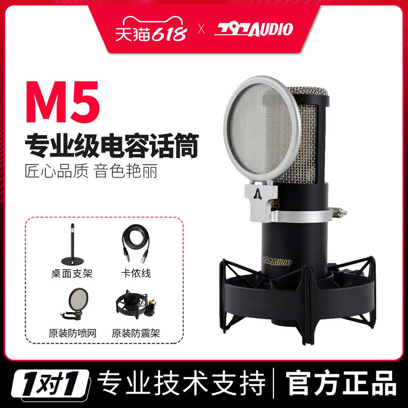 797Audio M5专业电容话筒录音YY主播K歌配音直播设备大振膜麦克风