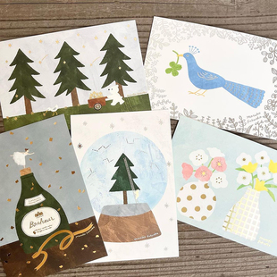 日本表现社23年秋季新品 黑猫意匠 日下明 烫金明信片