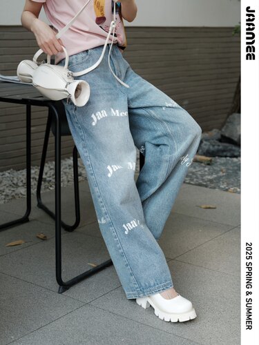 JM牛仔裤女2026春季新款高腰显瘦直筒百搭窄版阔腿长裤10282