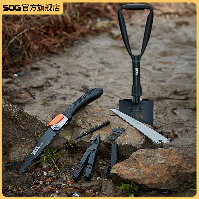 SOG 索格 户外装备多功能工具工兵铲折叠锯多功能钳哨子野营五件套