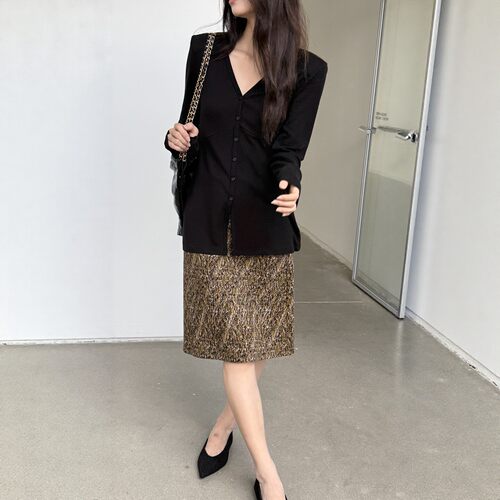 天丝羊毛V领修身显瘦针织衫女
