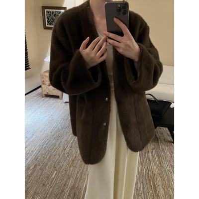 摩登197仿水貂毛环保皮草外套
