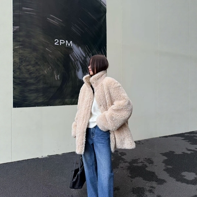 摩登197双面穿宽松休闲毛毛外套