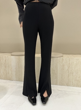 摩登197秋新款2025西装裤开叉裤高腰微喇显瘦百搭拖地长裤女3226A