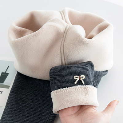 冬季加绒女童打底裤外穿裤子