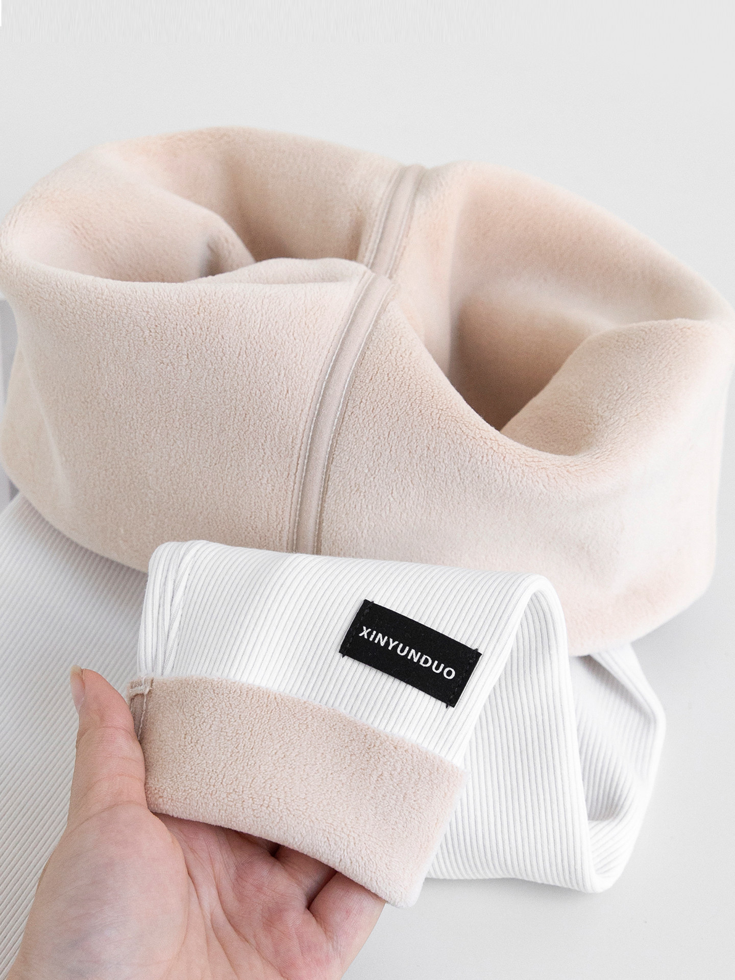 白色加绒女童打底裤秋冬季外穿女孩冬款配裙子儿童一体绒保暖裤子