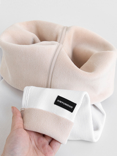 白色加绒女童打底裤秋冬季外穿女孩冬款配裙子儿童一体绒保暖裤子