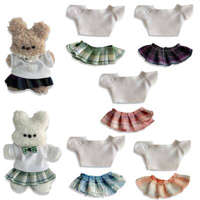 娃衣10cm厘米ob-11JK裙子棉花娃娃衣服扭扭棒小熊毛绒公仔玩偶
