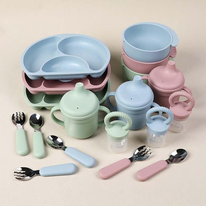 儿童硅胶餐具六件套家用