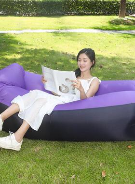 Inflated sofa air mattresses in the outdoors. Short-term sle