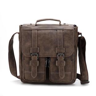 Omerician men slanting their backpacks, and old men slantin