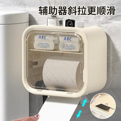 Big-capacity toilet paper box double-stamp door wallpapers,