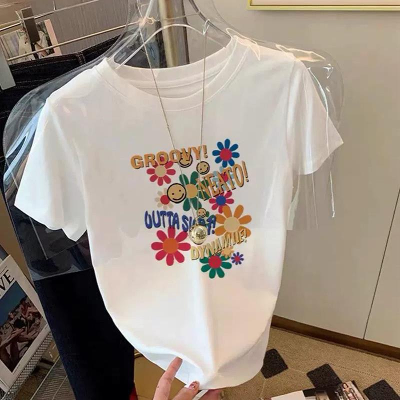 2024 shoulder net cotton short-sleeves t-shirts.