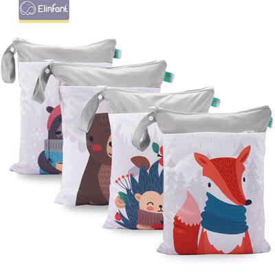 Childrens clothing is collected with a bag of cartoons with