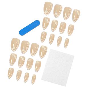 Wearing a suit of black and pink powdered nails and nails an