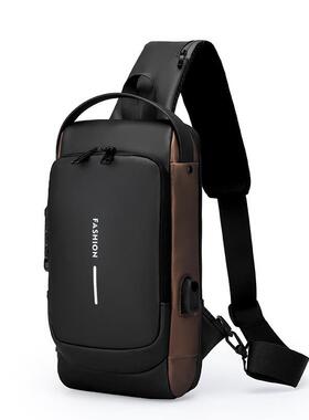 A man with a mans breast bag code lock, a man with a mans