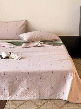 Three sets of knitted and woven bed cover, all khaki in Kore