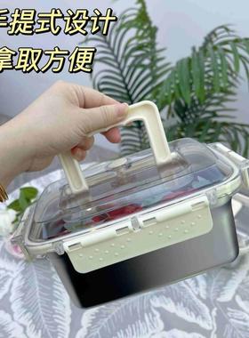 Its a stainless steel box with a box of rice in the fridge