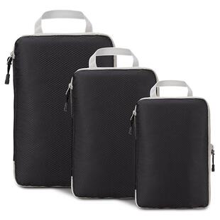 Condensed nylon packs for compressed travel packages with po