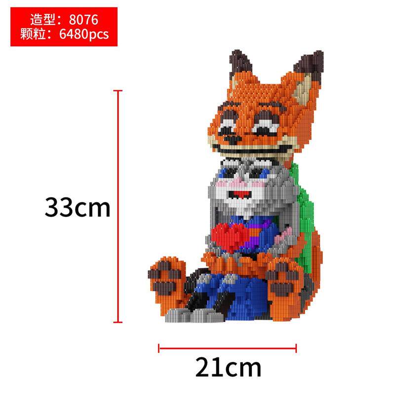 A bunch of small-particle blocks adults putting together a g