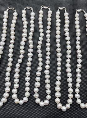 Natural freshwater pearl necklaces, 9-10-MM pearl-style wome